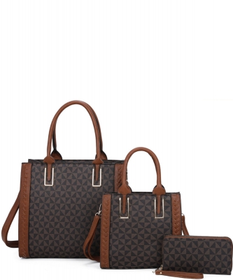 Monogram Boxy Satchel 3-in-1 Set SJ2055T3 BROWN